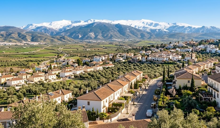 Vista residencial del municipio de Ogíjares en la Vega